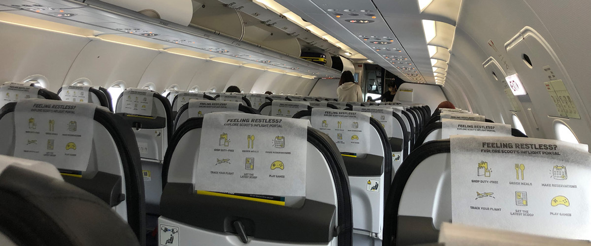 飛行機内の状況