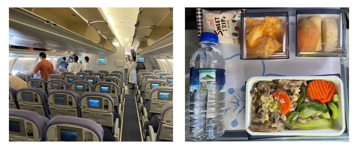 飛行機内の状況